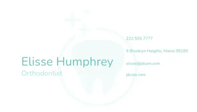 Free Orthodontic Dental Clinic Business Card Template to Edit Online