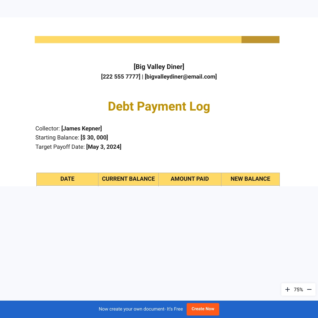 Debt Payment Template