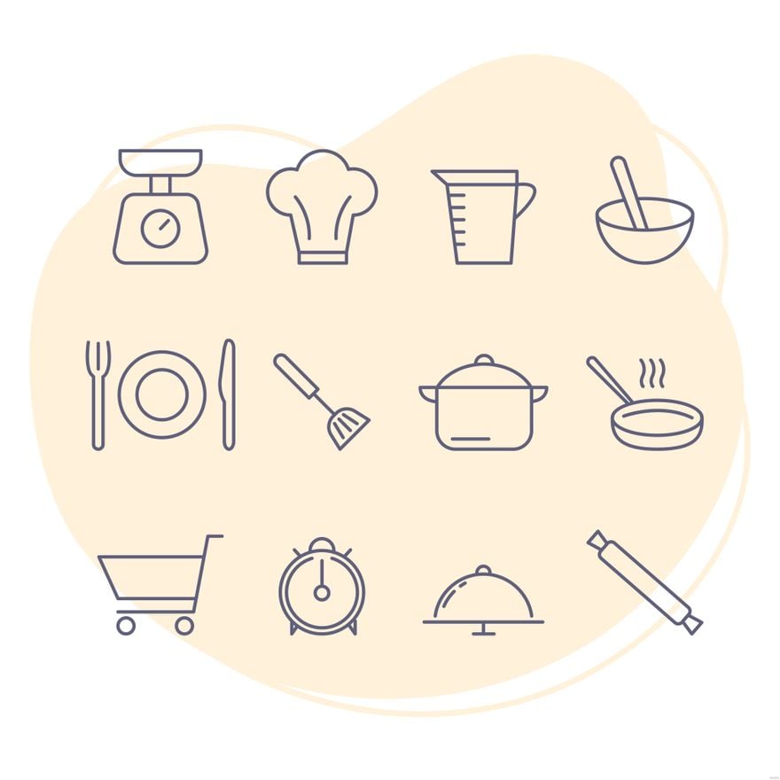 Free Cookbook Icons Illustration