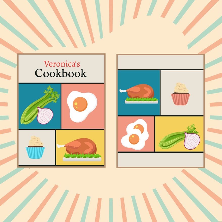 Free Retro Cookbook Illustration in Illustrator, EPS, SVG, JPG, PNG
