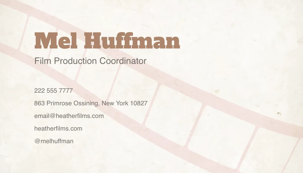 Free Illustration Filmmaker Business Card Template to Edit Online