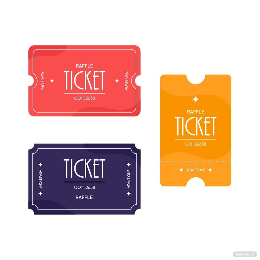 Raffle Ticket Vector in Illustrator, EPS, SVG, JPG, PNG