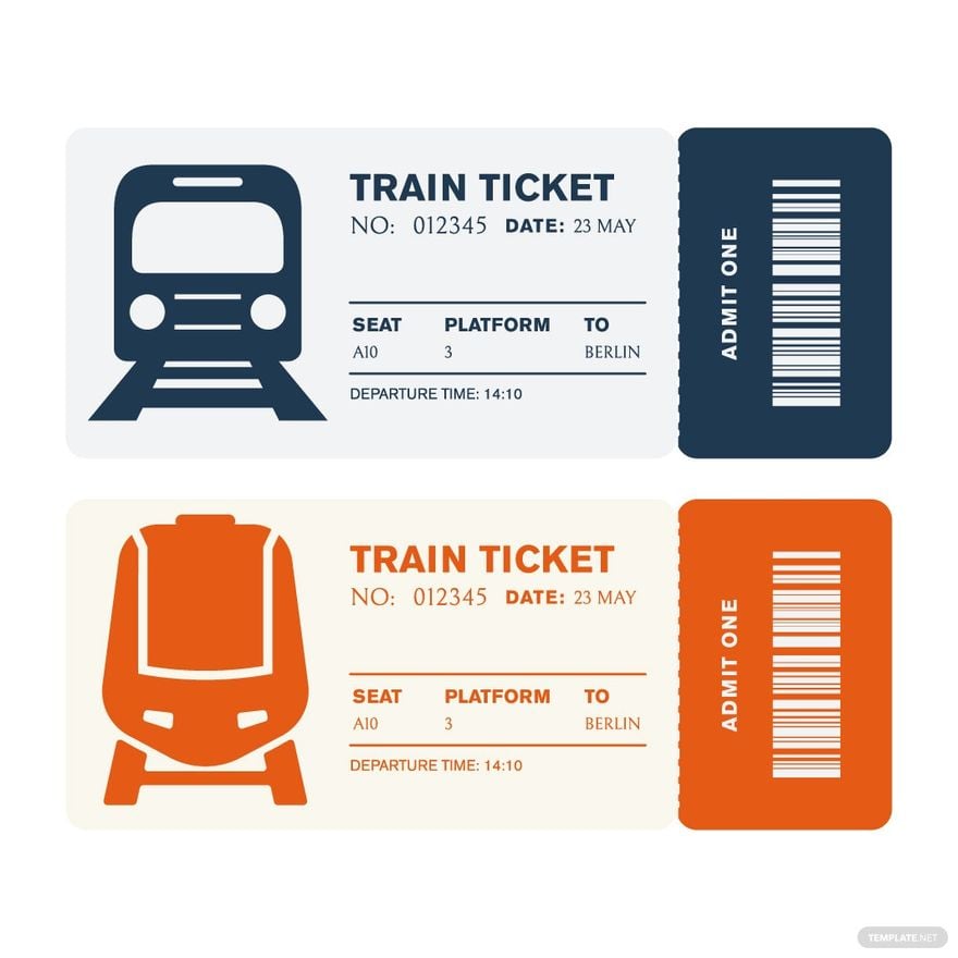 Train Ticket Vector in Illustrator, EPS, SVG, JPG, PNG
