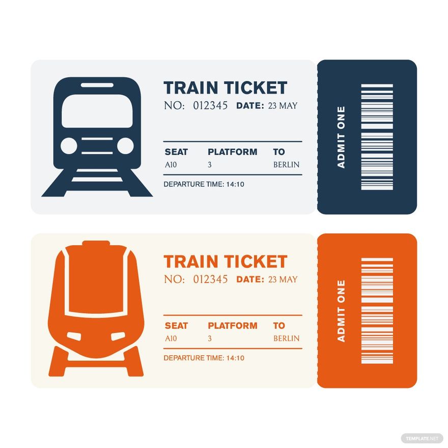 Free Train Ticket Templates, Editable and Printable