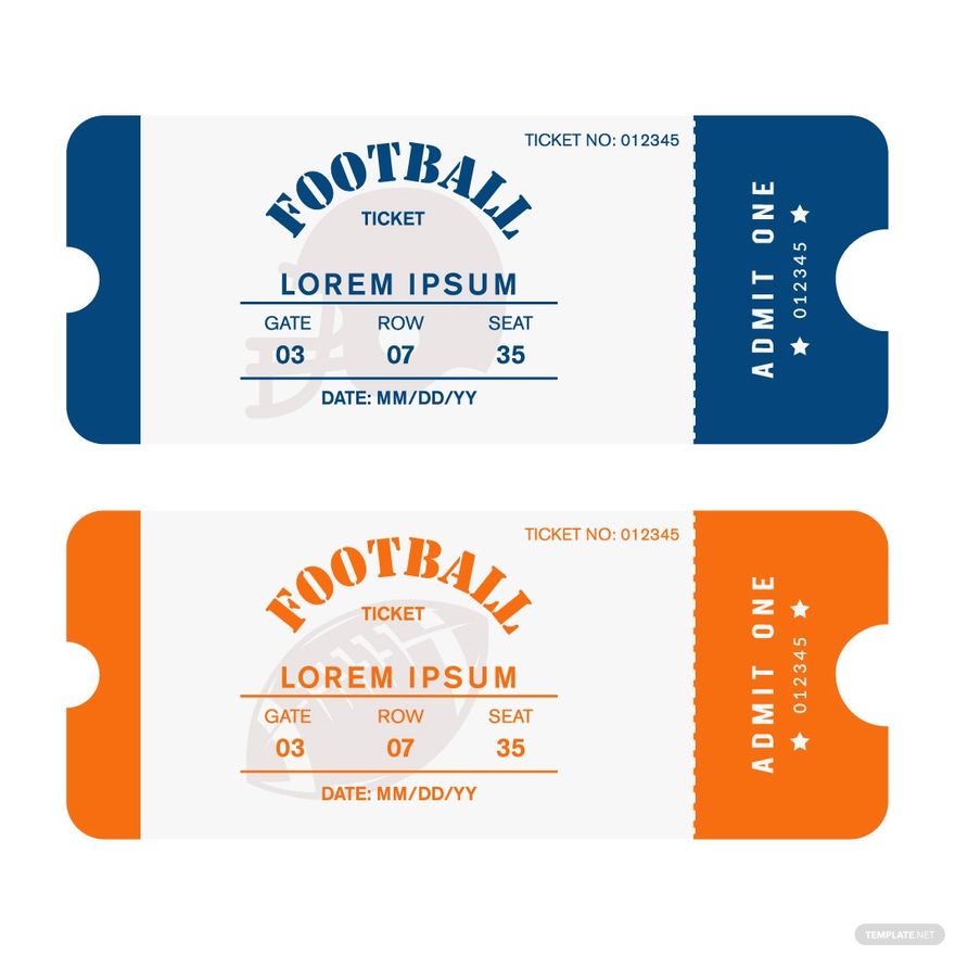 football ticket template