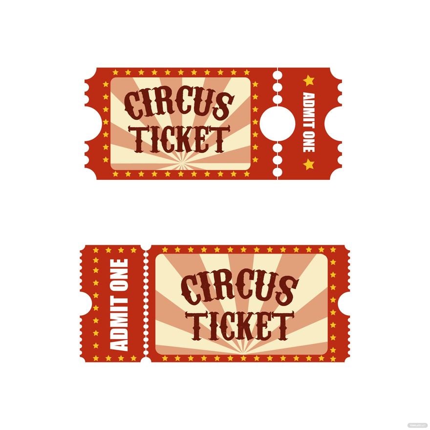 Circus Ticket Vector in Illustrator, EPS, SVG, JPG, PNG