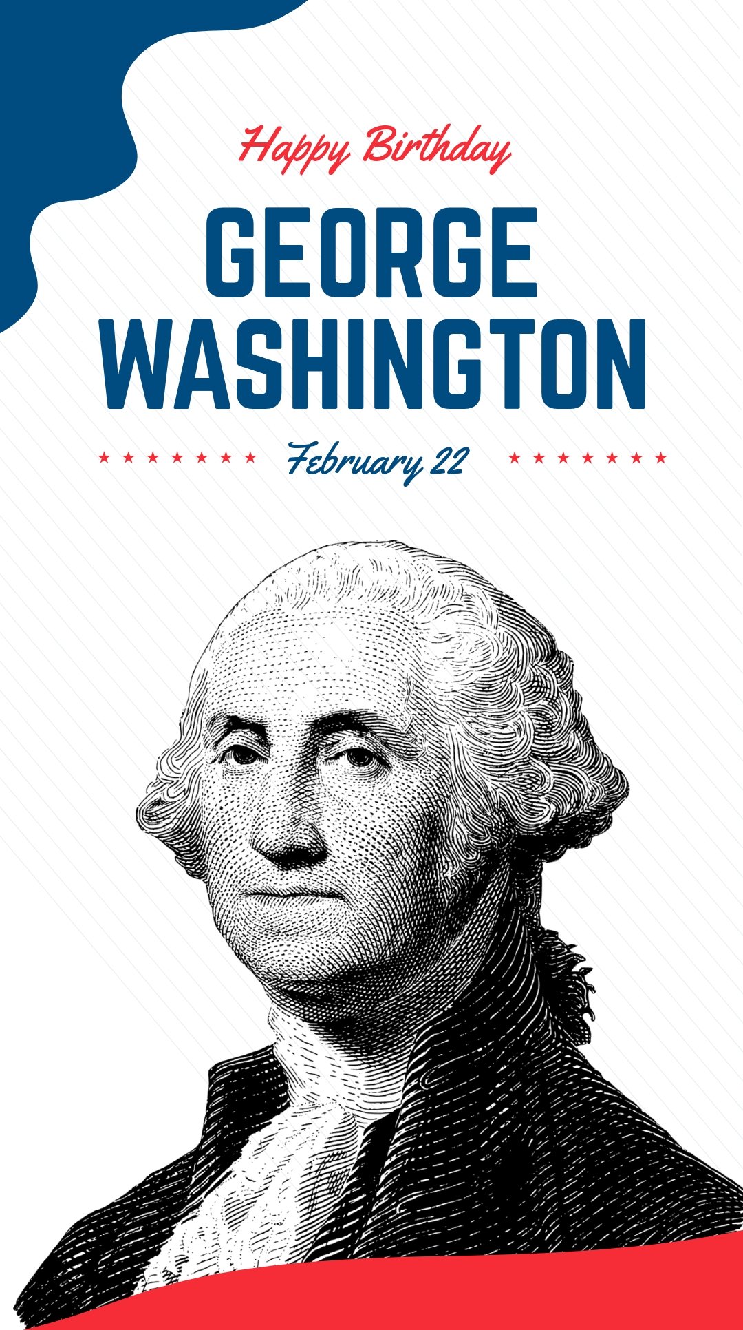 Free George Washington's Birthday Whatsapp Post Template