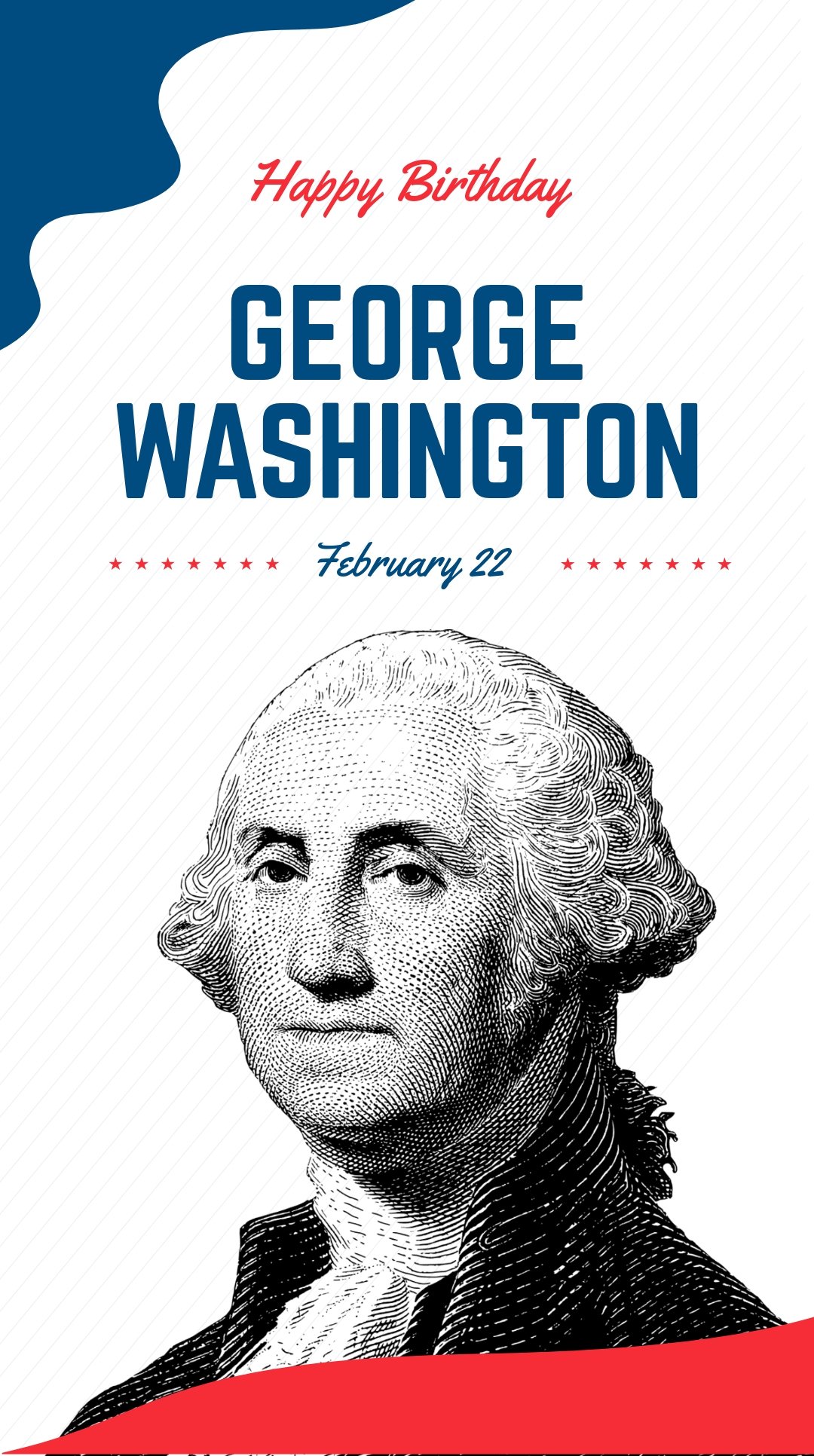 Free George Washington's Birthday Instagram Story Template