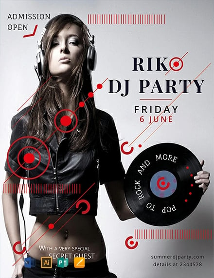 Free Dj Party Flyer Template