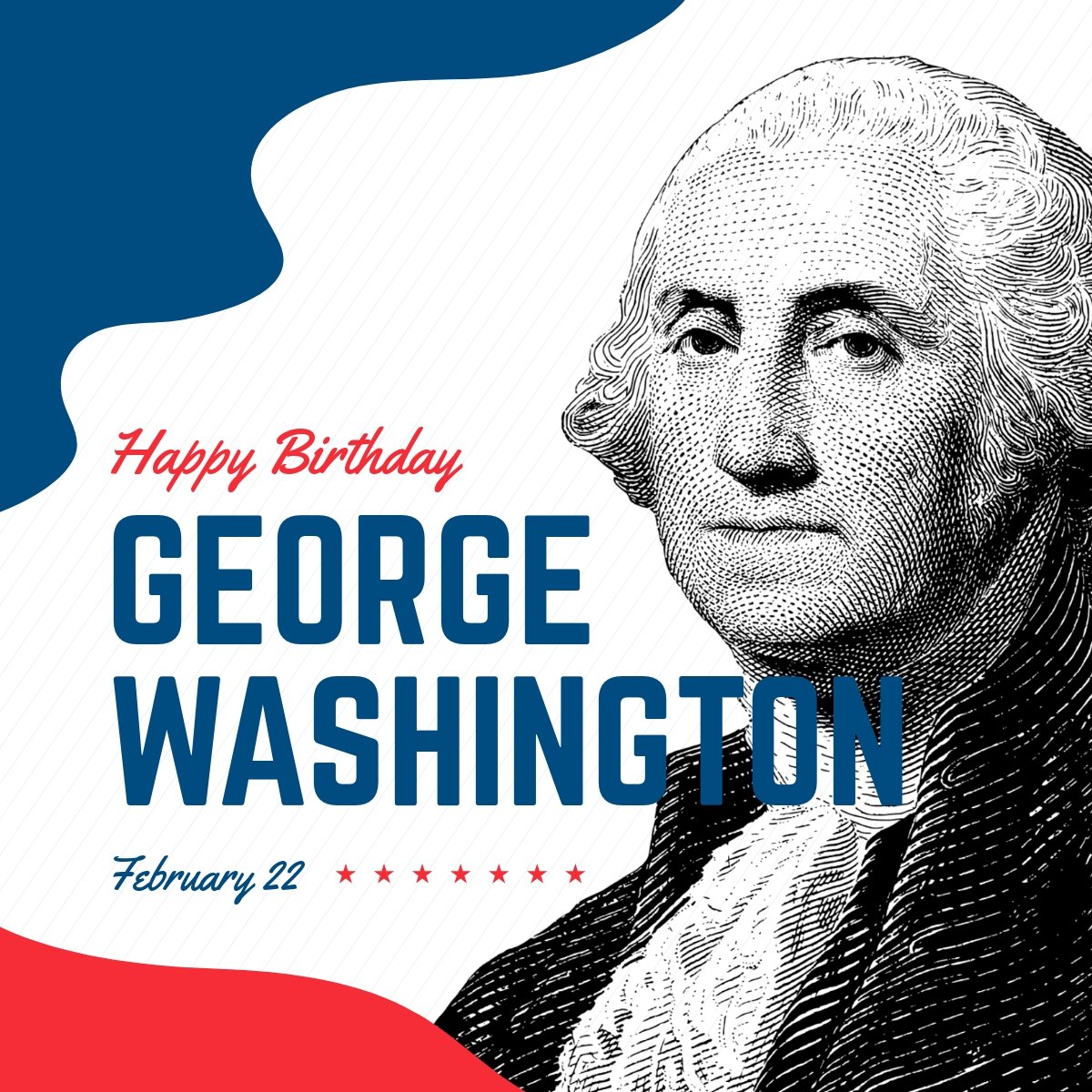Free George Washington's Birthday Linkedin Post Template
