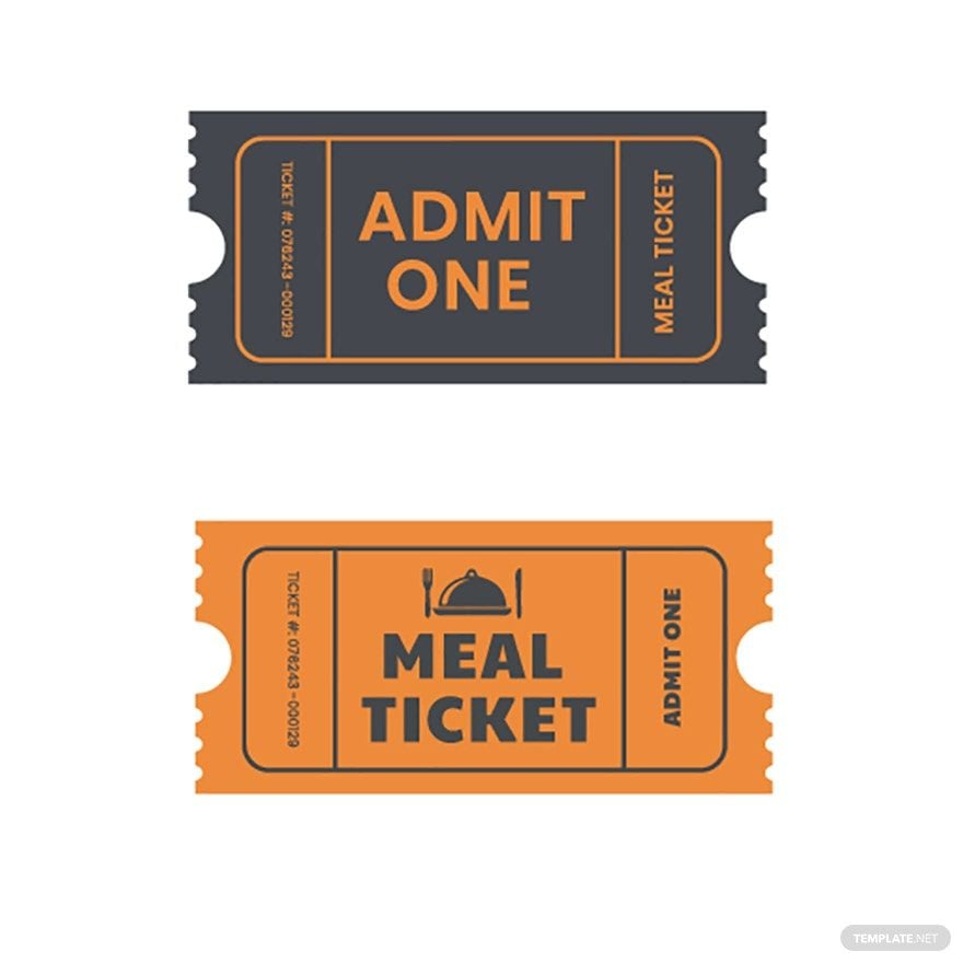 Meal Ticket Vector in Illustrator, EPS, SVG, JPG, PNG