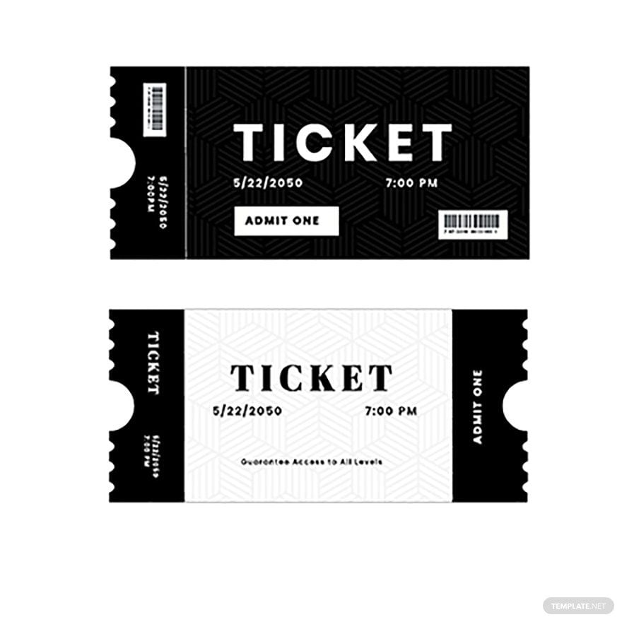Black and White Ticket Vector