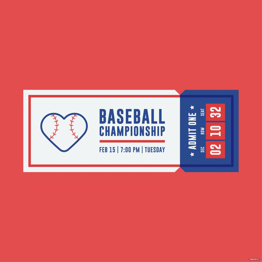 Template for baseball ticket Royalty Free Vector Image