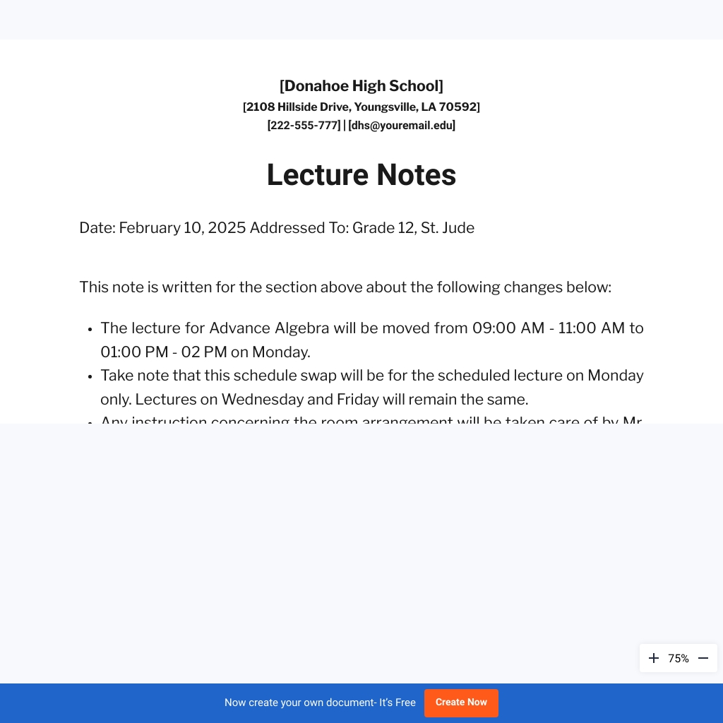 Lecture Notes Template Download In Word Google Docs Apple Pages 