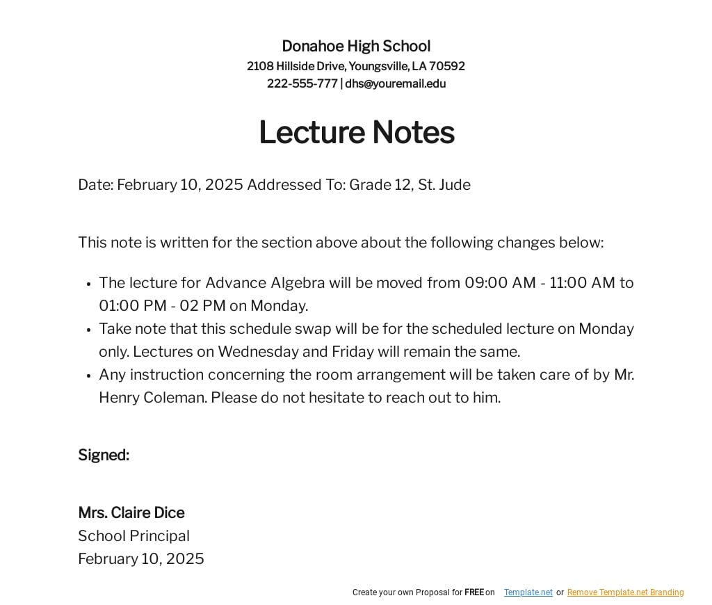 Lecture Notes Template