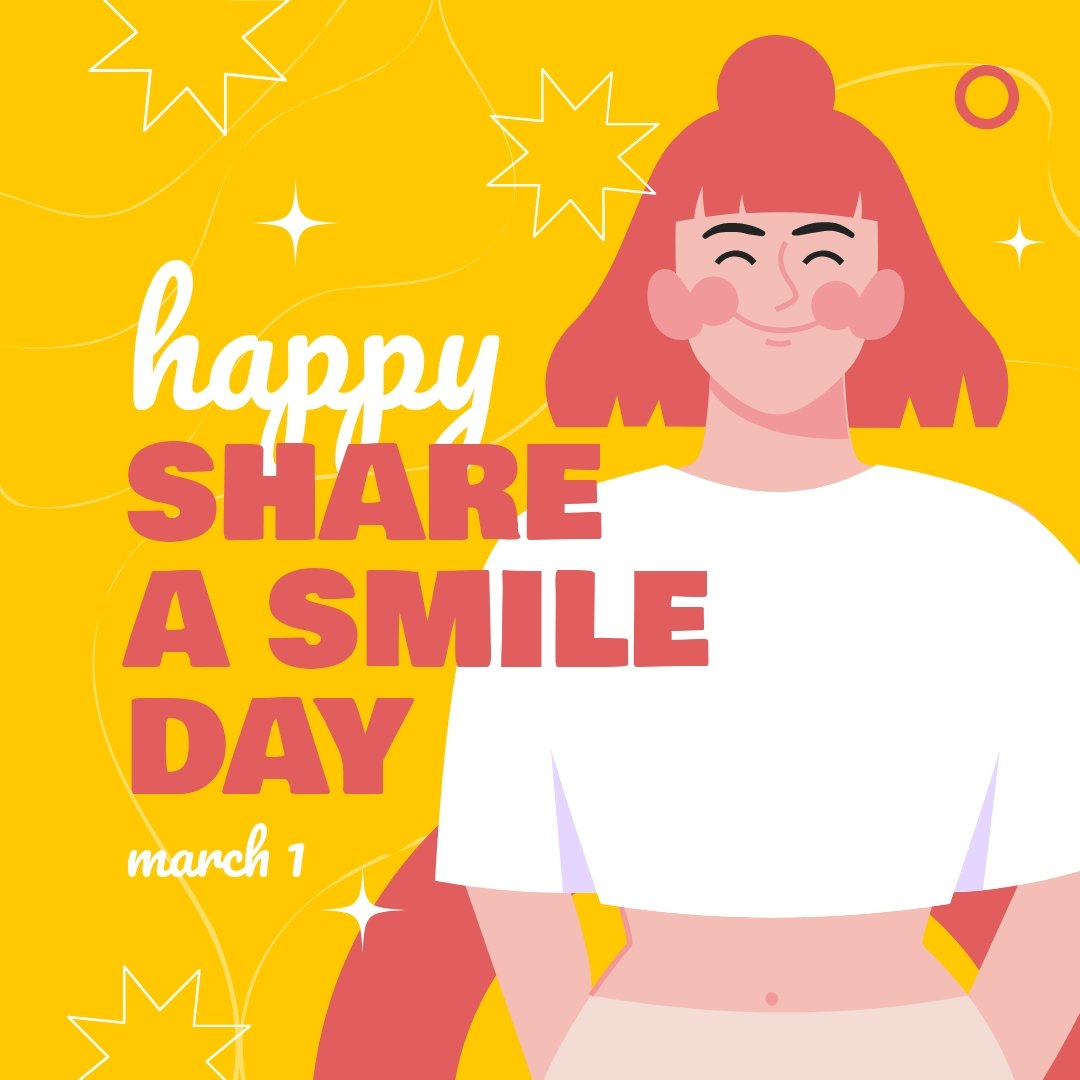 Free Happy Share A Smile Day Instagram Post Template