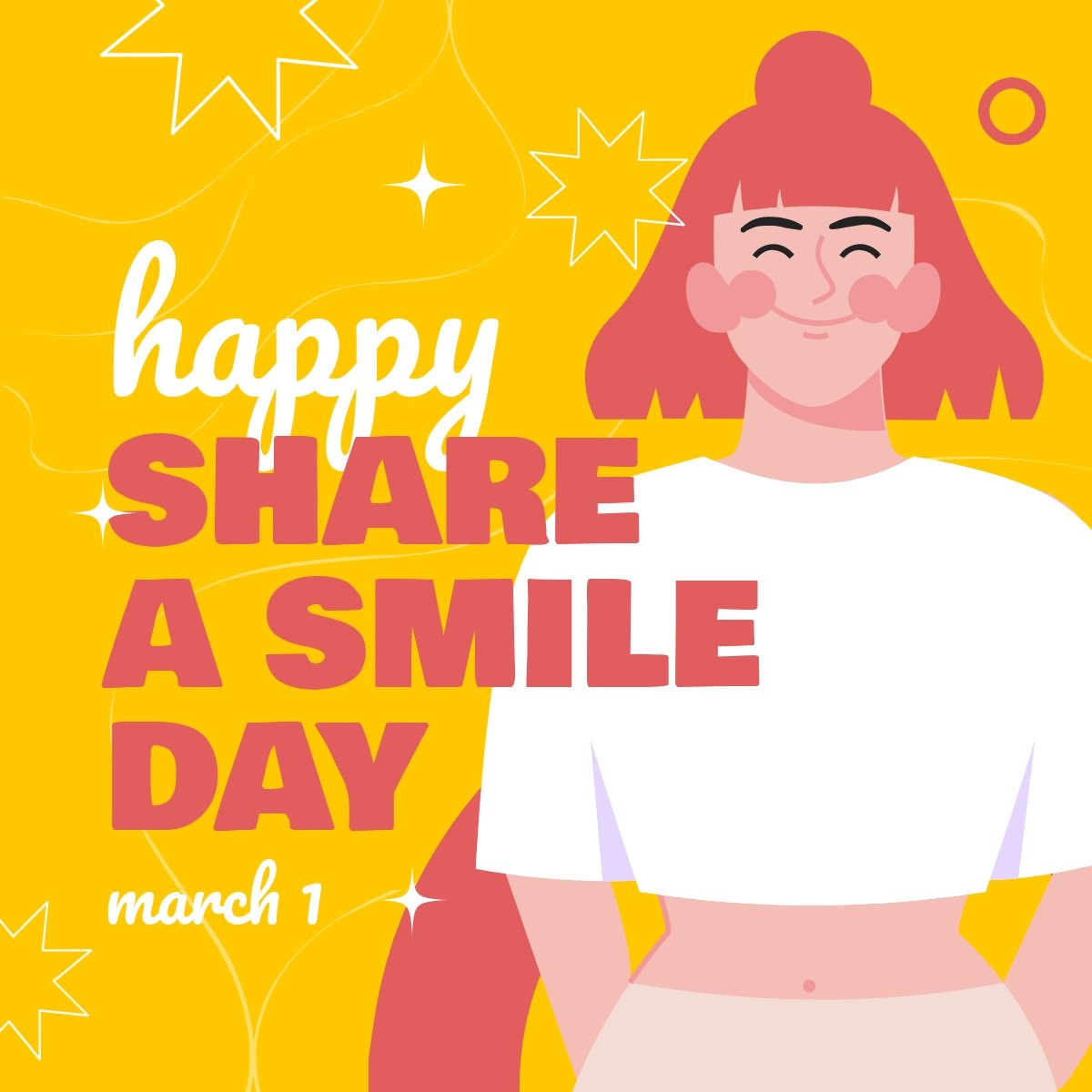 Happy Share A Smile Day LinkedIn Post Template