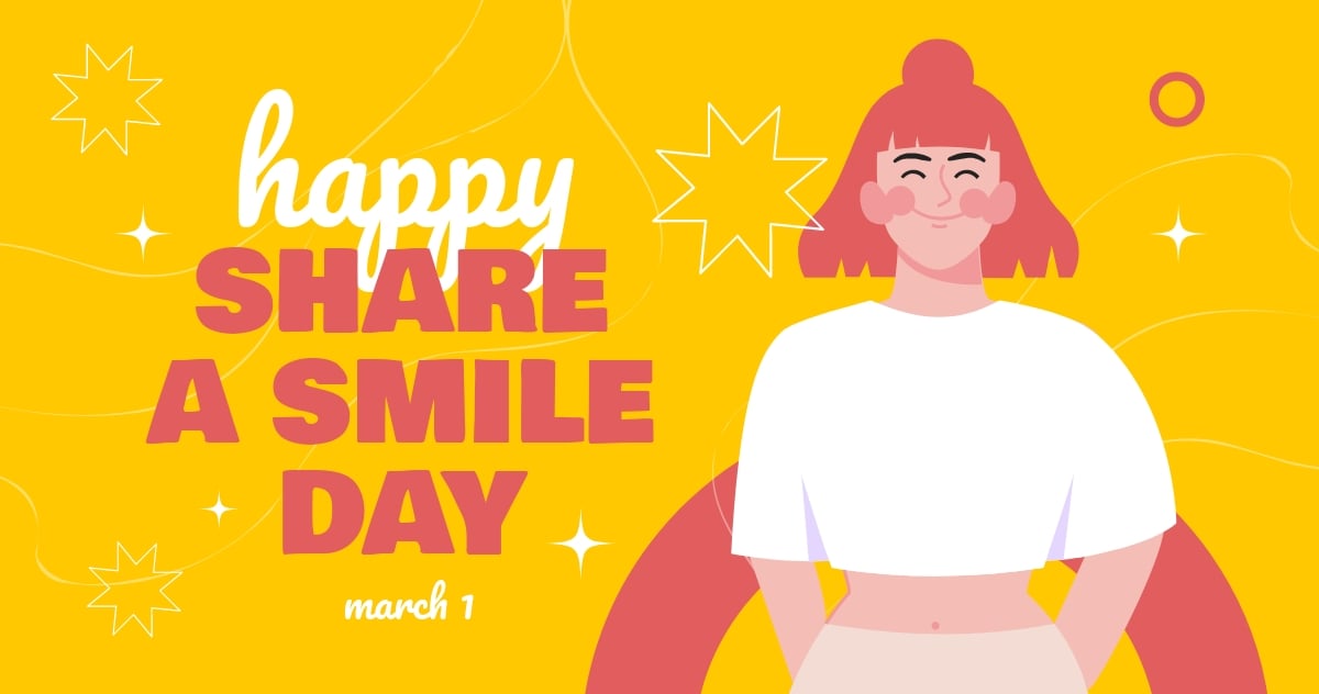 Happy Share A Smile Day Facebook Post Template