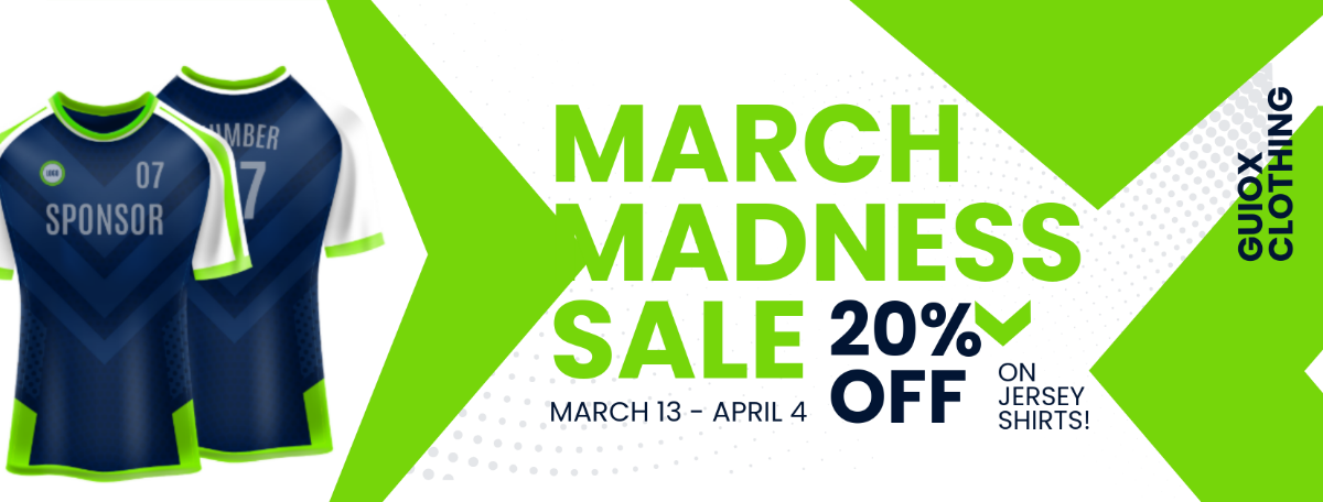 Free March Madness Sale Facebook Cover Template to Edit Online