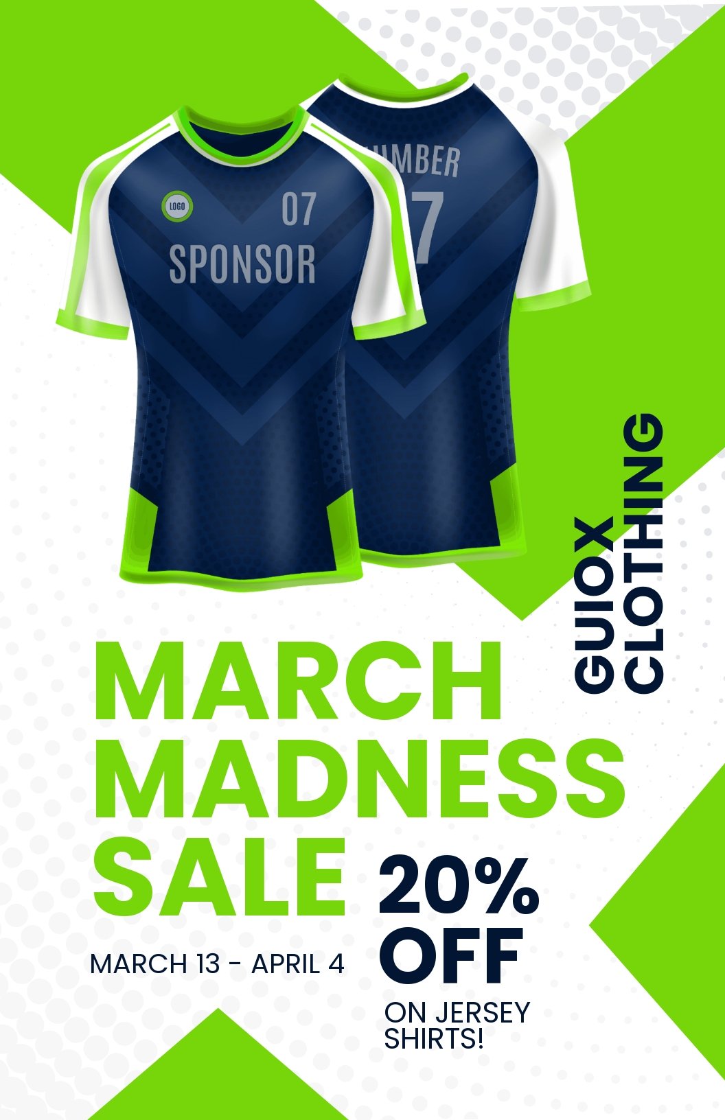 Free March Madness Sale Poster Template