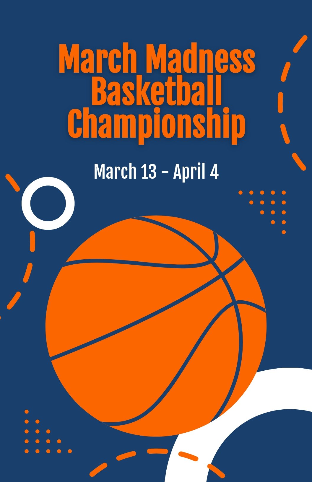 March Madness Basketball Championship Poster Template