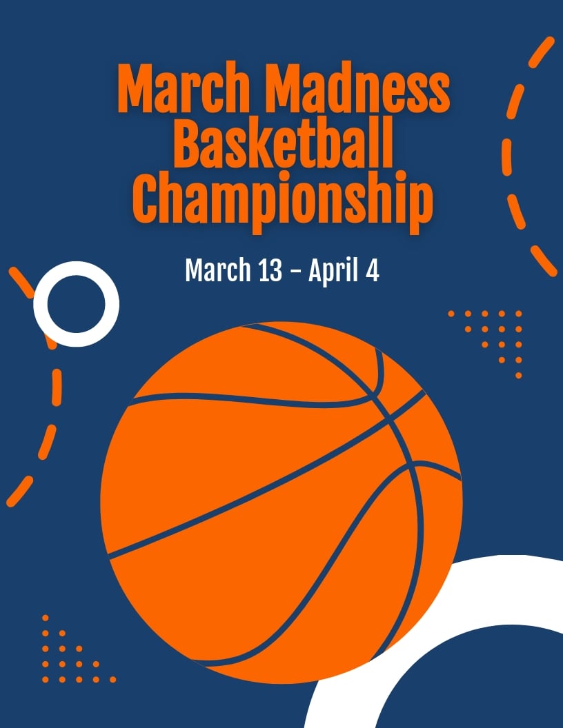 March Madness Basketball Championship Flyer Template