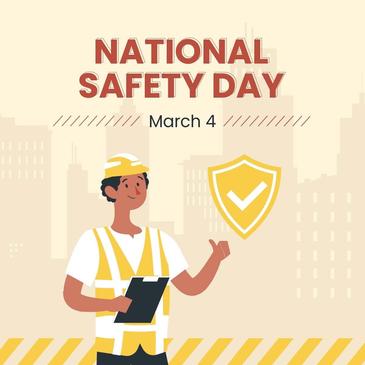 National Safety Day LinkedIn Post Template