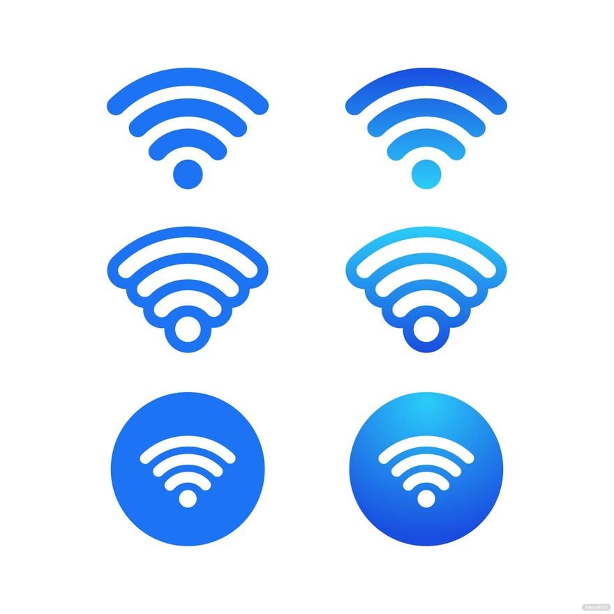 Blue WiFi Vector in Illustrator, EPS, SVG, JPG, PNG