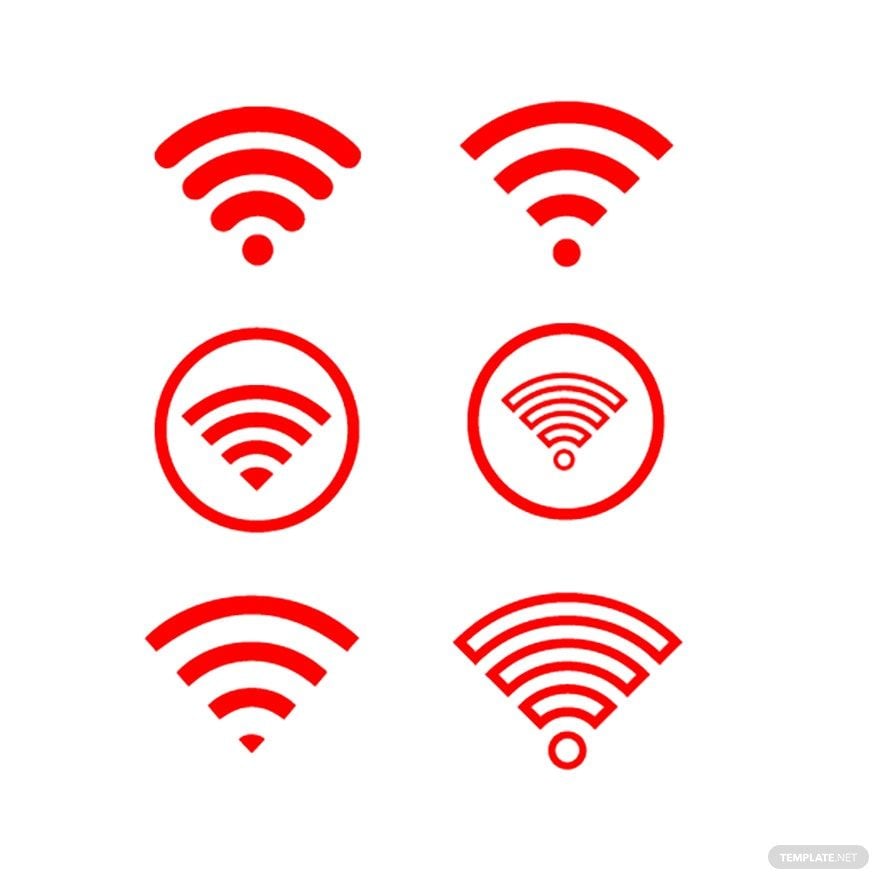 Red Wifi Vector in Illustrator, EPS, SVG, JPG, PNG