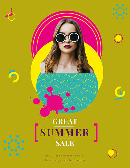 free great summer sale flyer template 1x