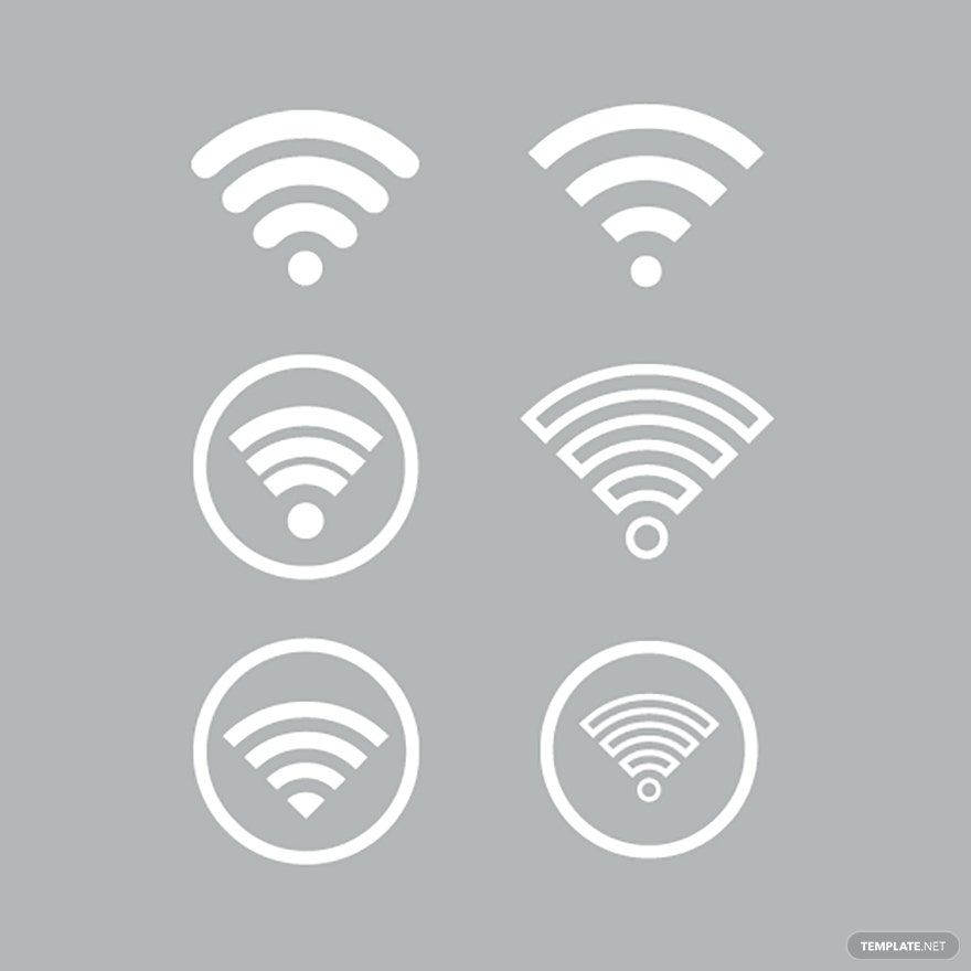 White Wifi Vector in Illustrator, EPS, SVG, JPG, PNG