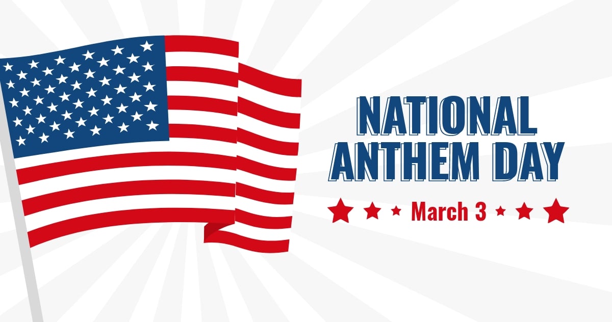 Free National Anthem Day Facebook Post Template