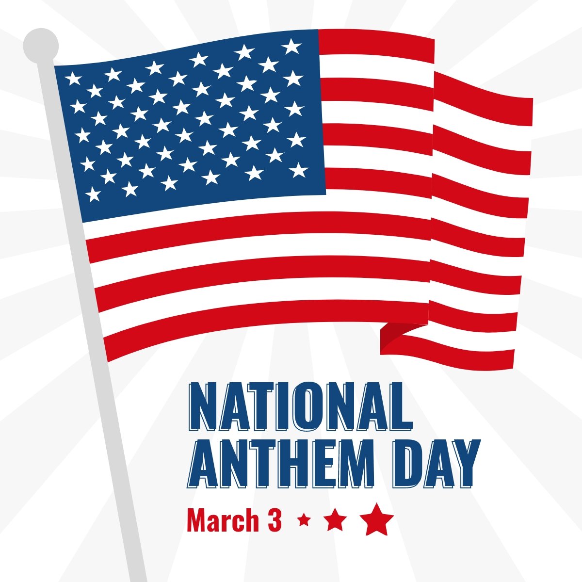 Free National Anthem Day Linkedin Post Template