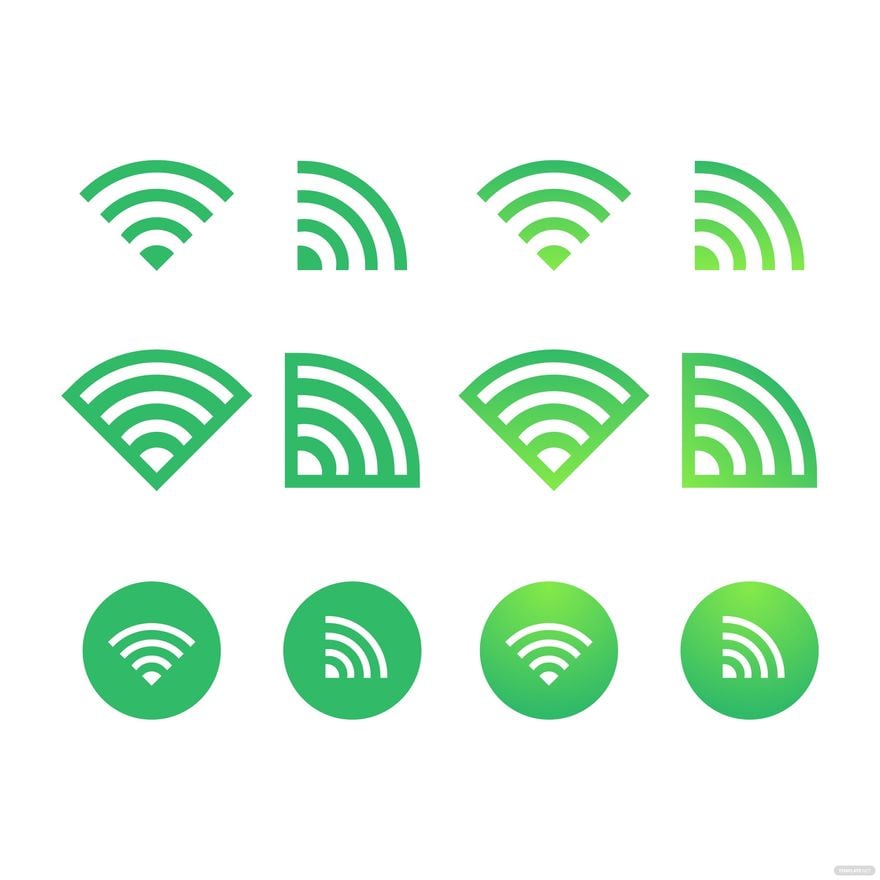 Free Green WiFi Vector in Illustrator, EPS, SVG, JPG, PNG