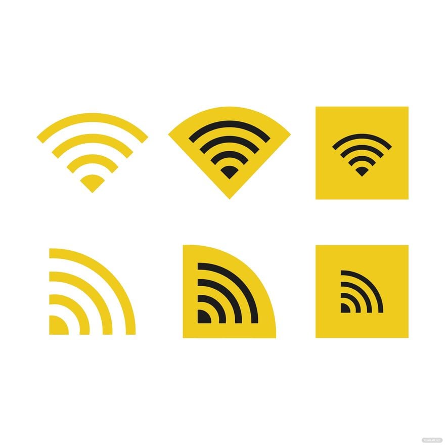 Yellow WiFi Vector in Illustrator, EPS, SVG, JPG, PNG