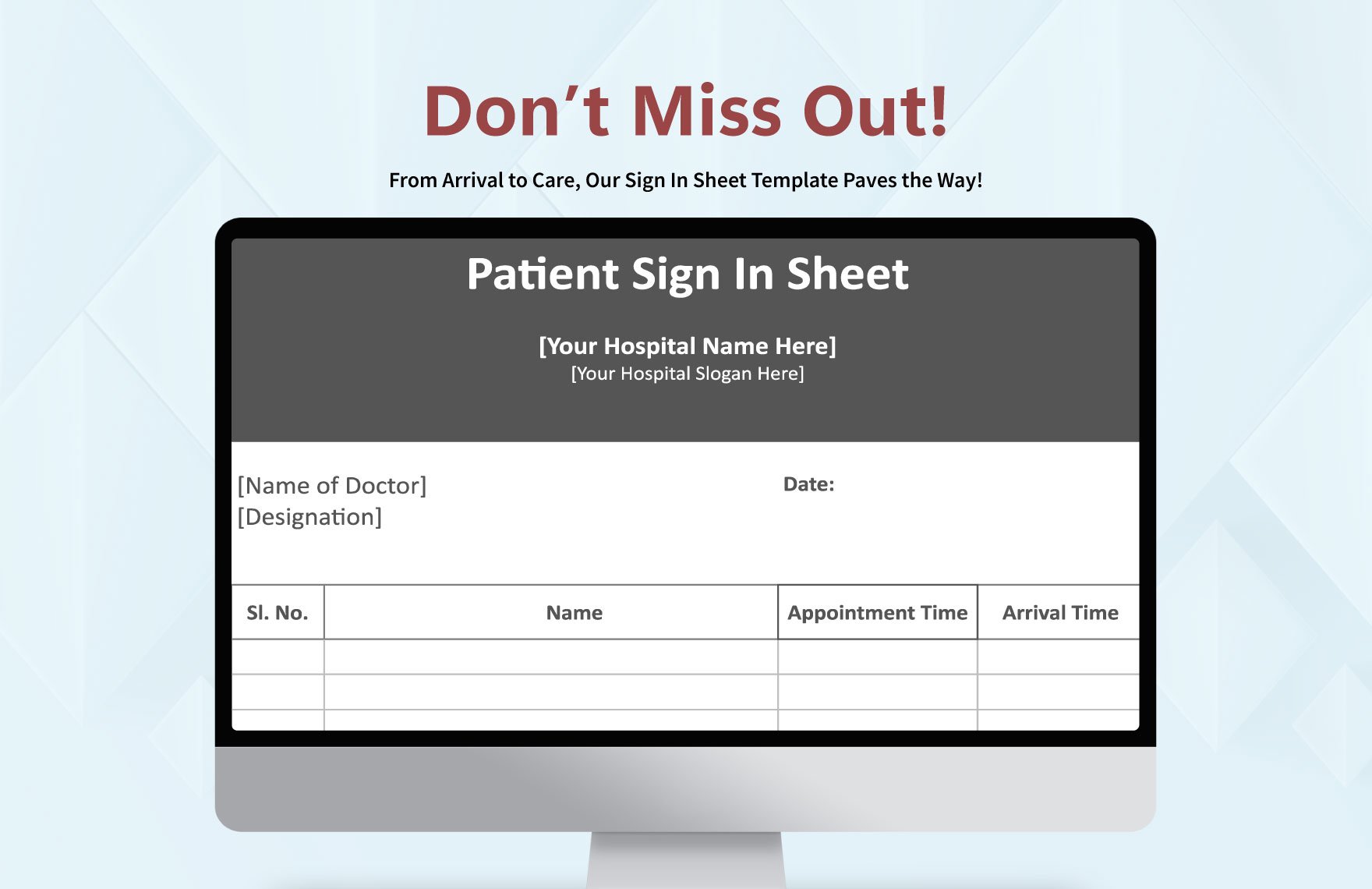 Patient Sign in Sheet Template