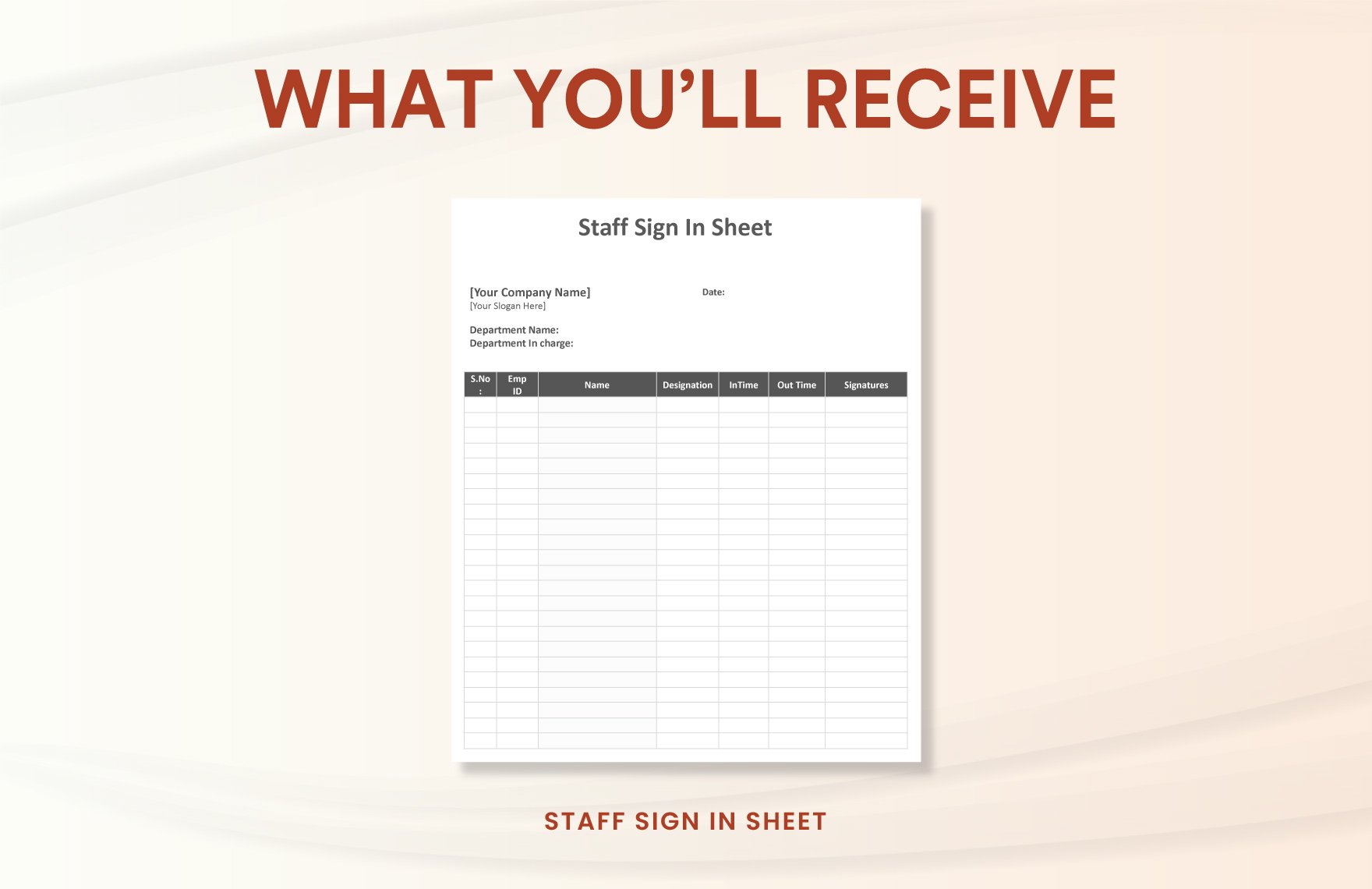 Staff Sign in Sheet Template