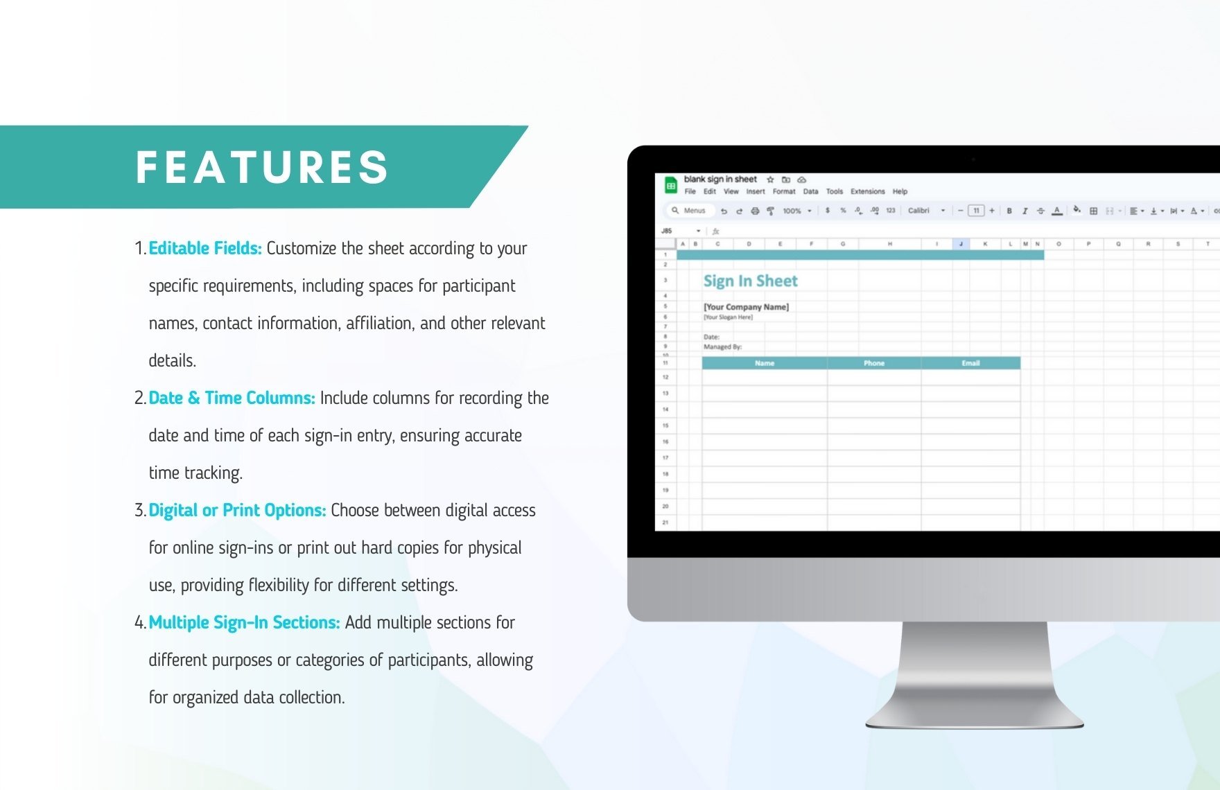 Blank Sign in Sheet Template