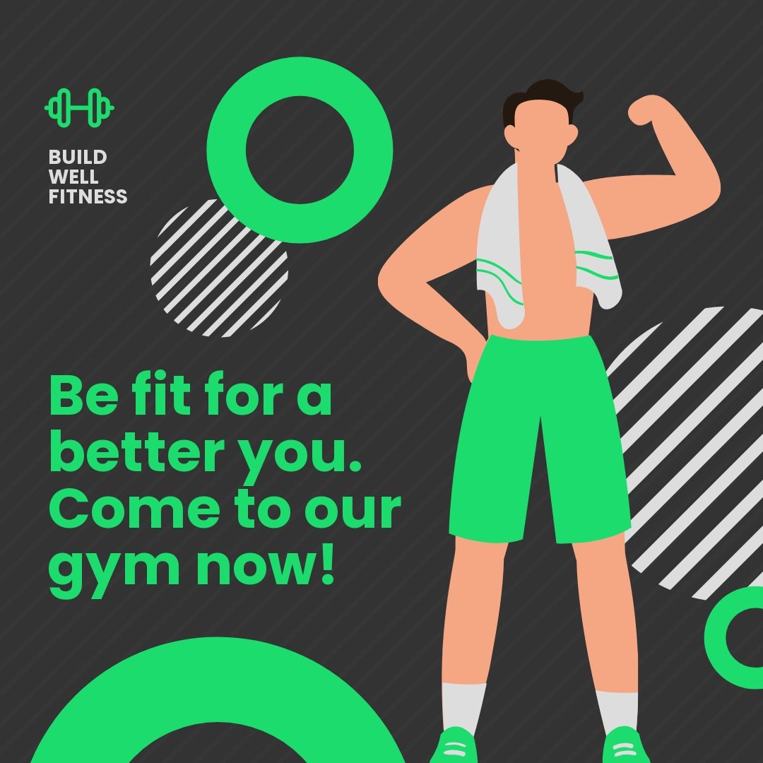 Animated Fitness And Gym Post, Instagram, Facebook Template