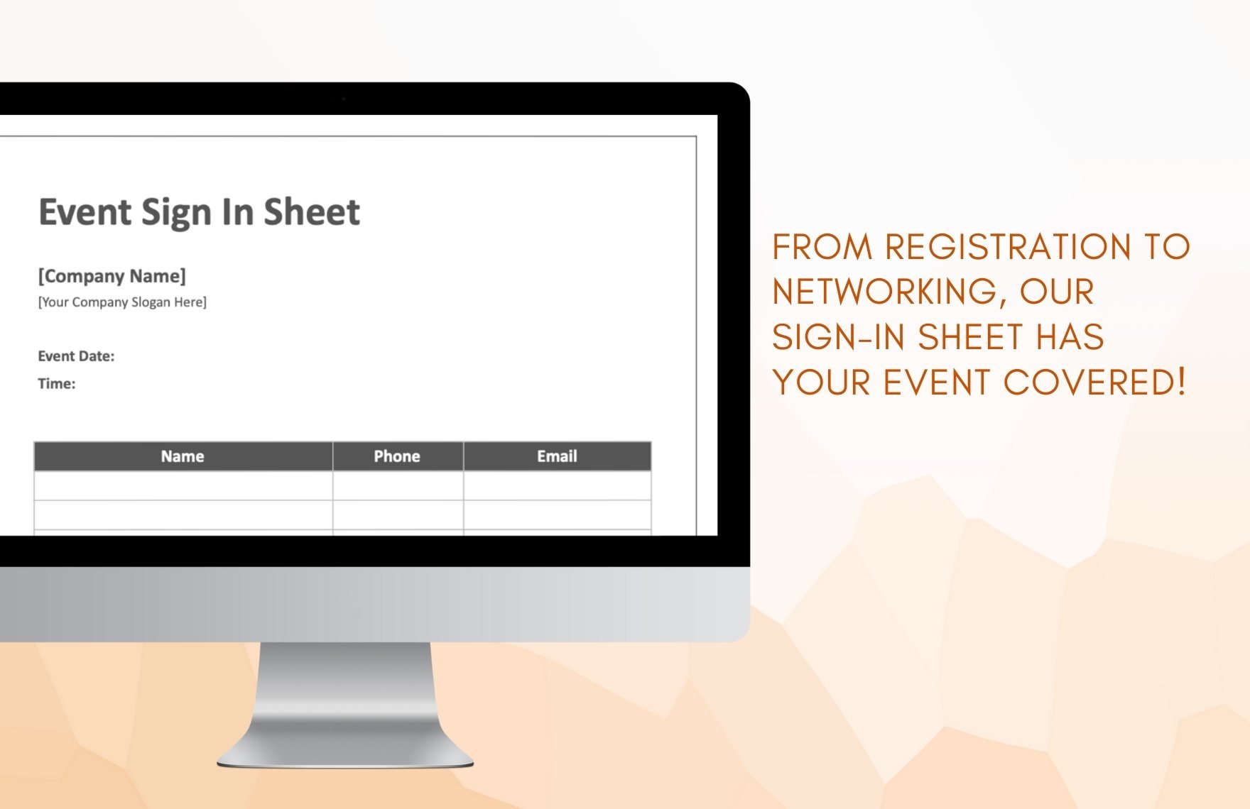 Event Sign in Sheet Template