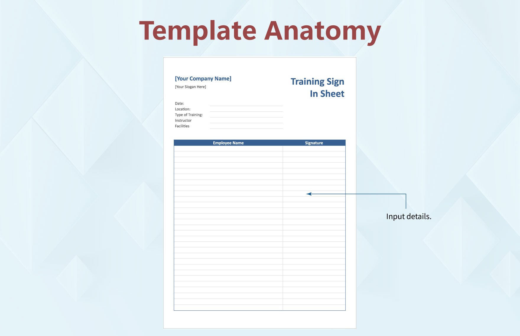 Training Sign in Sheet Template