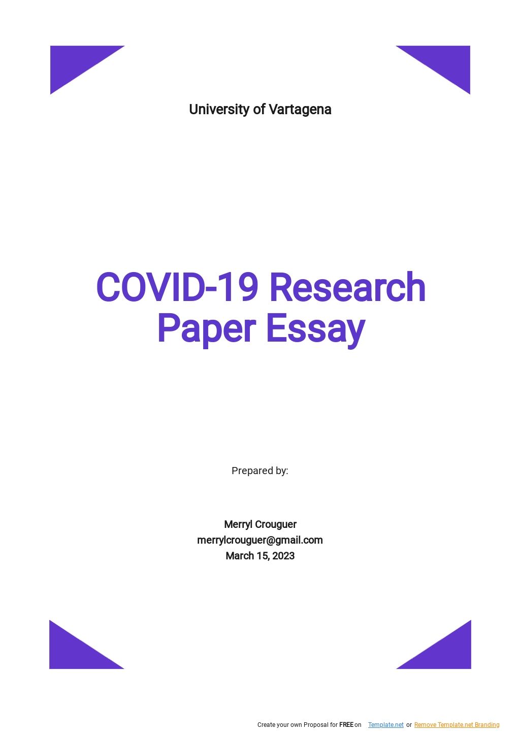 Covid 19 Research Paper Essay Template in Word, Google Docs, Pages - Download | Template.net