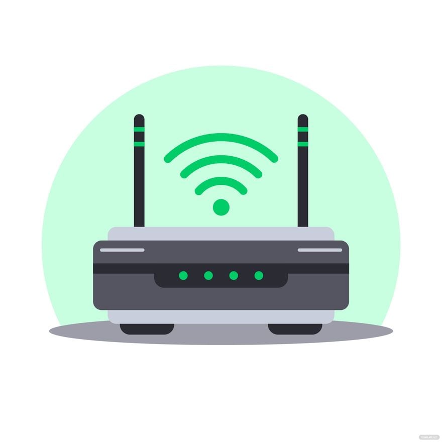 WiFi Router Vector in Illustrator, EPS, SVG, JPG, PNG