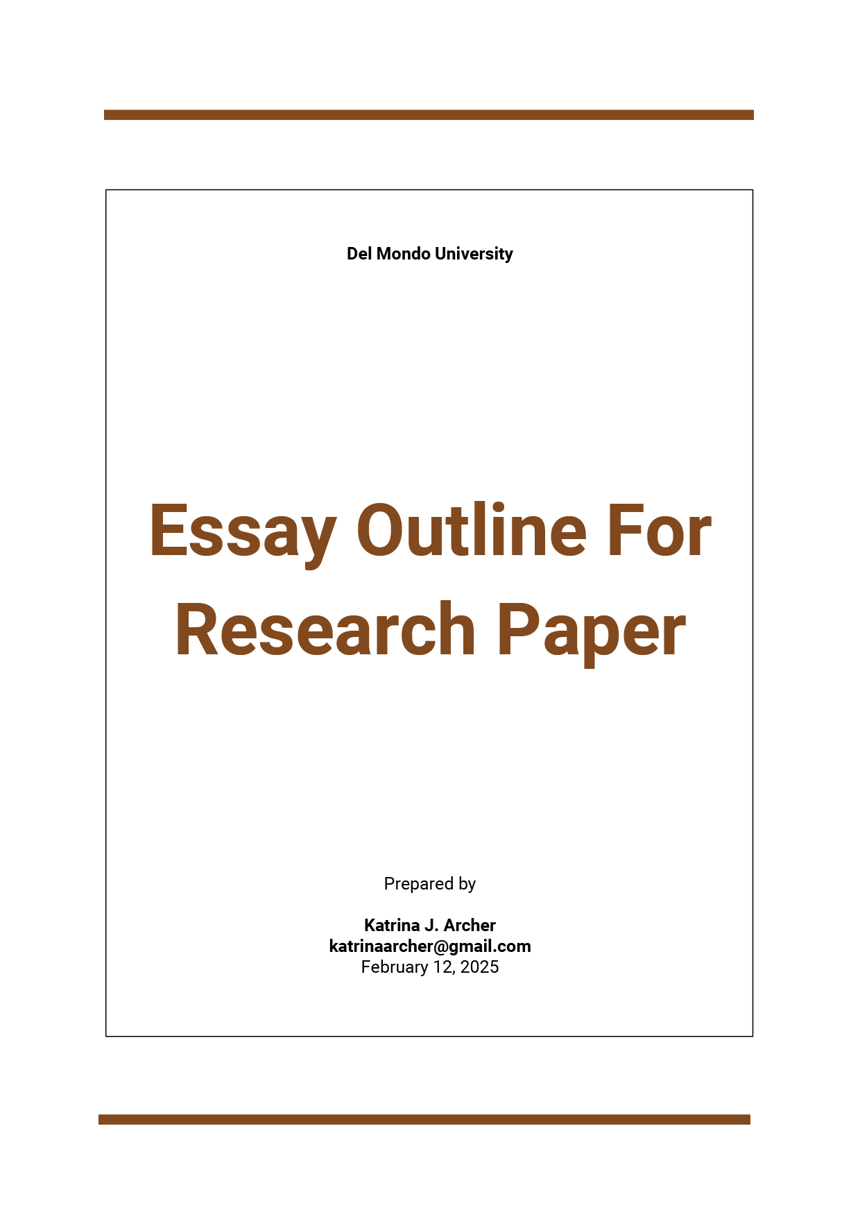 Essay Outline For Research Paper Template in Word, Google Docs