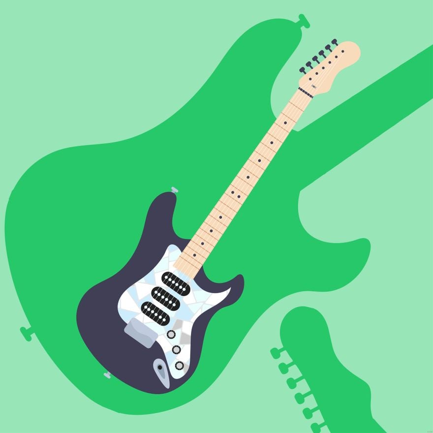 Electric Guitar Illustration in Illustrator, EPS, SVG, JPG, PNG
