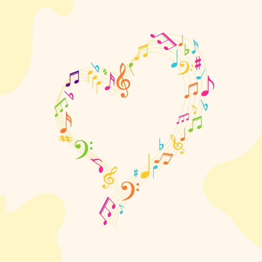 Free Heart Music Illustration in Illustrator, EPS, SVG, JPG, PNG