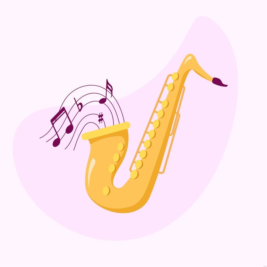 Saxophone Illustration in Illustrator, EPS, SVG, JPG, PNG
