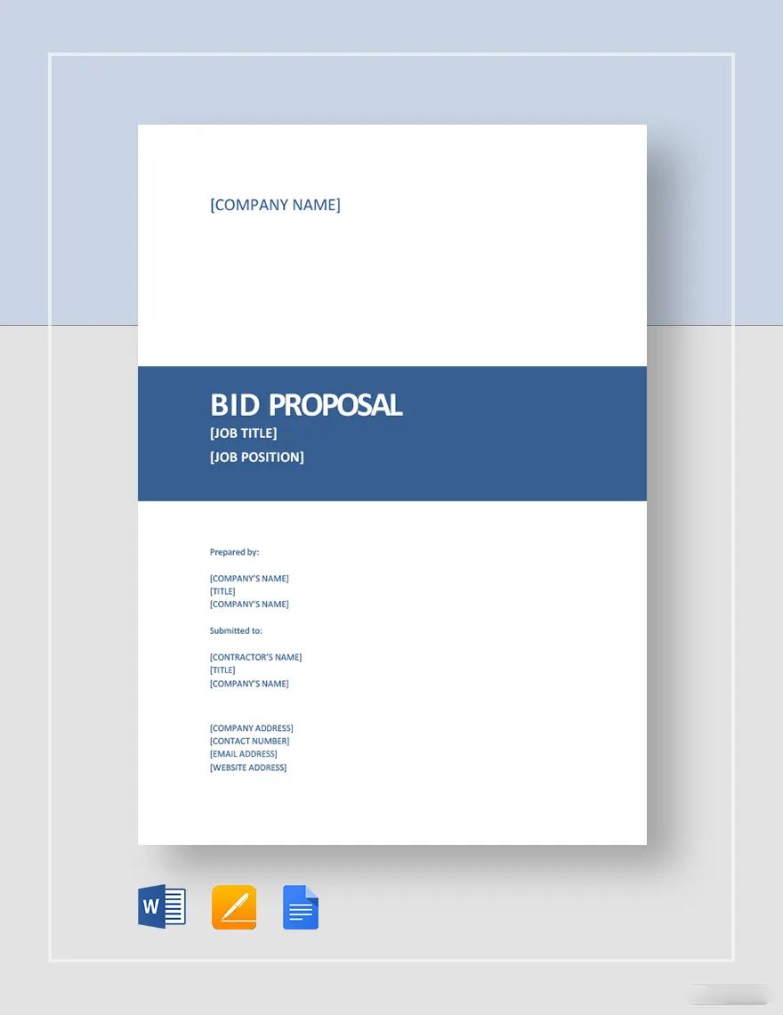 Bid Proposal Template Google Docs