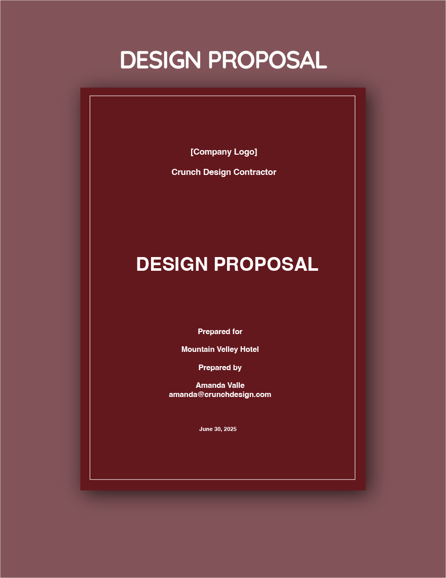 Sample Design Proposal Template
