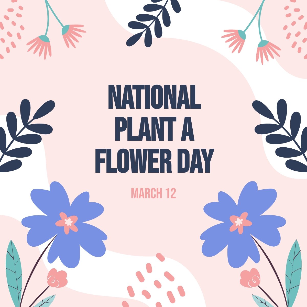 National Plant A Flower Day LinkedIn Post Template
